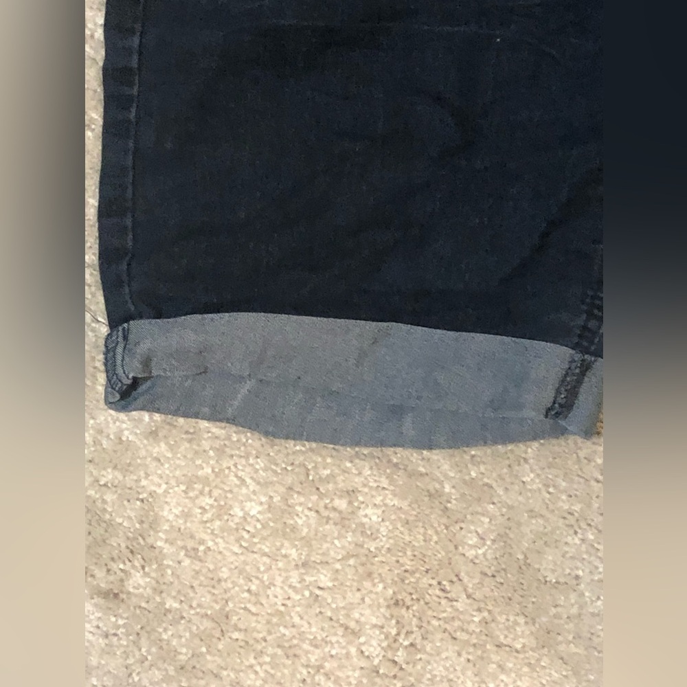 2/$20 Indigo Rein Maternity Denim Shorts Dark Wash Cuffed Full Belly Panel Sz M - Picture 5 of 12
